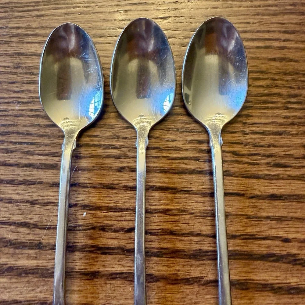 Oneida AMERICAN COLONIAL Stainless Steel Ice Teaspoons Set Of 3